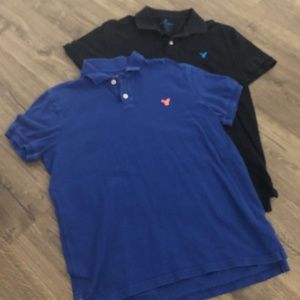 2 MEN'S AMERICAN EAGLE POLO TOPS